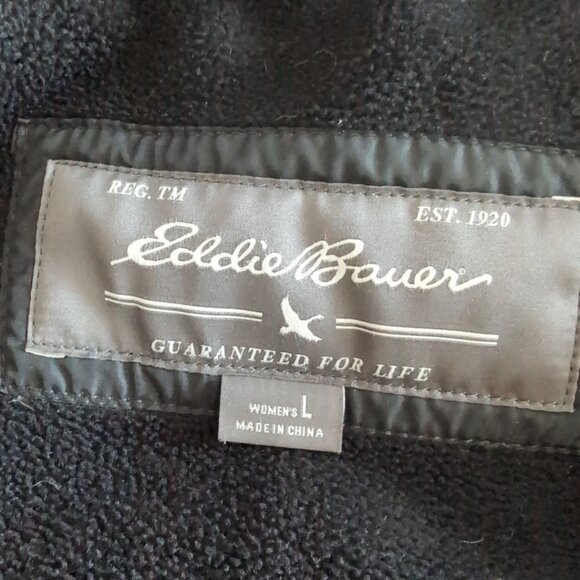 Eddie Bauer Women's Black Long Down Jacket Parka FUR HOOD DOWN FILLING, Large - Picture 5 of 11